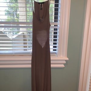 Green ribbed maxi dress